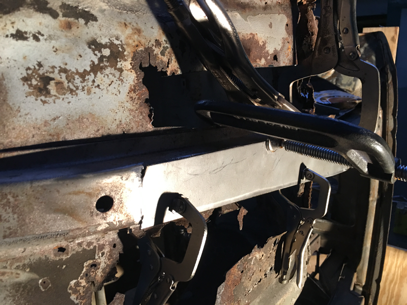 Rust repair in progress.